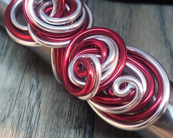 Delta Sigma Theta Wire Wrapped Long Statement Rings, Aluminum Custom Rings