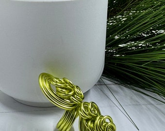 Light Green Statement Cocktail Ring, Aluminum Wire Wrapped Ring, Handmade Custom and Made to Order