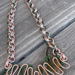 Pink and Green AKA inspired Zig Zag Necklace