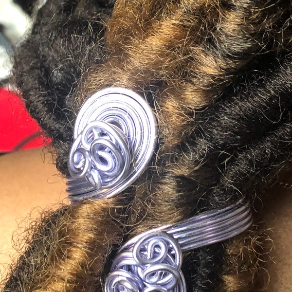 Silver Ponytail Hair Cuff, Hair Cuff, Wire Wrapped Cuff, Hair Jewelry, Ponytail Holder