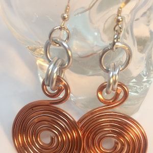 Handmade Aluminum Wire Earrings: Abstract Sterling Silver Earwire