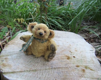 Miniature 3.5" Disc Jointed  Artist Teddy Bear Cub,OOAK