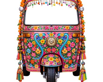 Desi Rickshaw Photobooth Rahmen | Hochzeitsdeko (PNG) (PDF)