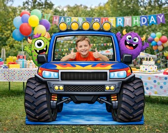 Kids Monster Photobooth PNG & PDF | Birthday Party Photo Booth | Printable Event Prop