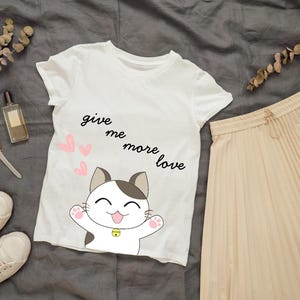 Cute Lucky Cat Cartoon Sticker | Kawaii Maneki Neko Digital Download | Transparent Background Cat Clipart for T-Shirts & Crafts