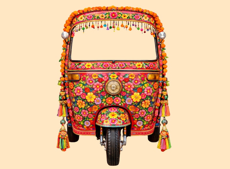Colorful Desi Rickshaw Photobooth Frame | Wedding Decor (PNG) - Etsy