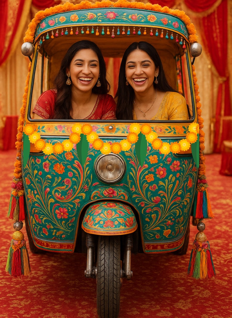 Desi Rickshaw Photobooth Frame | Wedding Decor (PNG) - Etsy