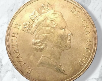 エリザベス2世 *1964年* ソブリンペンダント - 留め金付き - 金メッキ