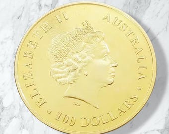 オーストラリア 1 オンス 金メッキ 100 ドル「ルナ ドラゴン」 2000 年