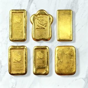 Gold Plated Ingot Bar variety of 5 different weights