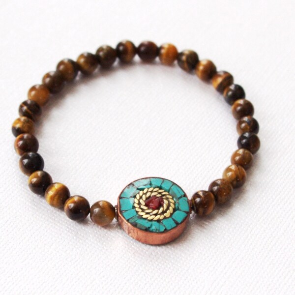Tigers Eye Tibetan Mala Bracelet