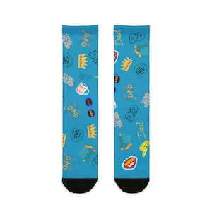 Fun Dad-Themed Sublimation Crew Socks, Unique Gift for Father&#39;s Day, Cozy Casual Wear, Colorful Fun Socks for Every Occasion