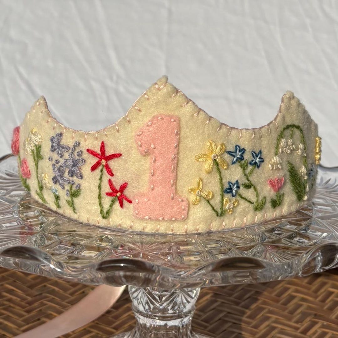 Flower Lane Ivory Custom Birthday Crown