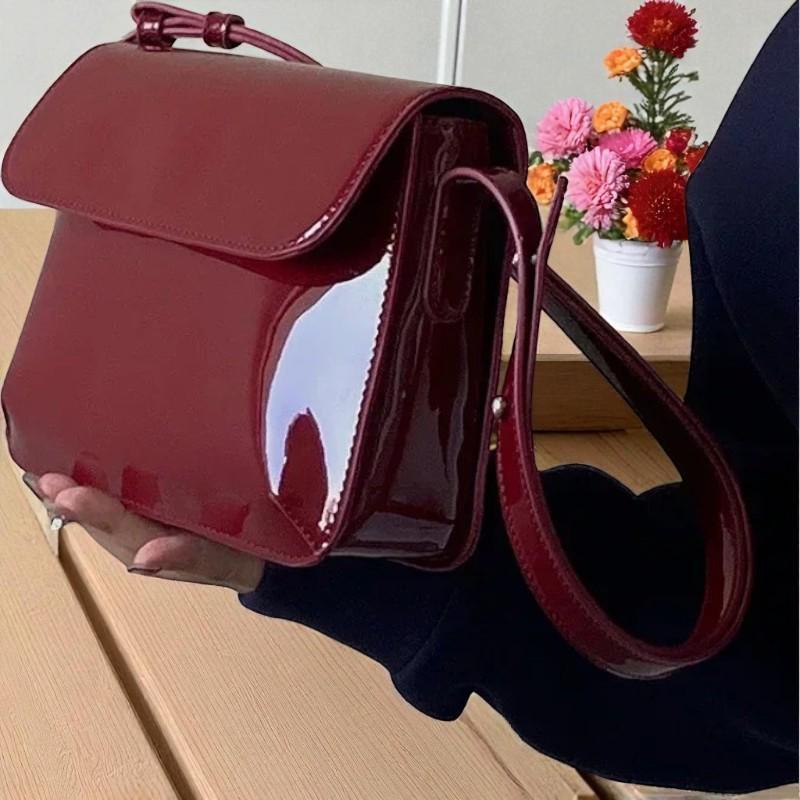 Y2k Red Leather Shoulder Bag - Etsy