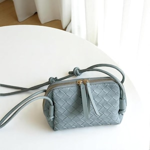 Handgewebte vegane Ledertasche – Kleine Vintage Knotentasche – Hochwertige gewebte Make-up-Tasche – Umhängetasche für Frauen