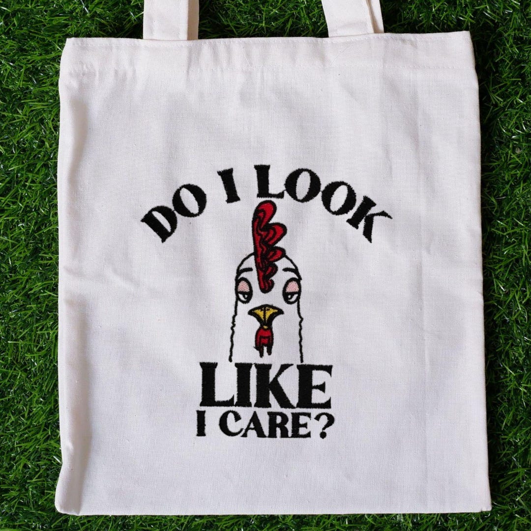 Humorous Chicken Quote Machine Embroidery Design, Funny Farm Animal ...