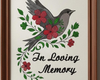 In Loving Memory borduurwerk Design Memorial aandenken patroon begrafenis citaat Stitch bestand herinnering cadeau borduurwerk Instant Download PES zomertijd