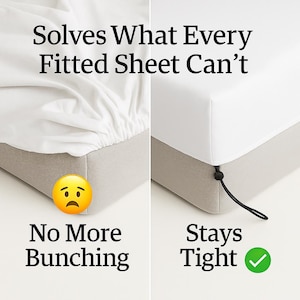 Sheets That Stay On – Deep Pocket Fitted Sheet Set with Cinch Cord, 600 Thread Count Cotton Sheets, Queen & King Bedding
