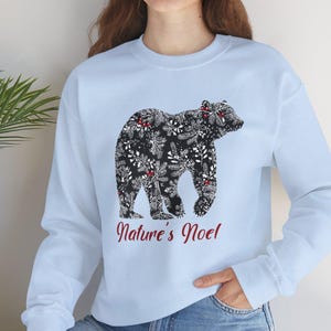 Unisex Heavy Blend™ Crewneck Sweatshirt Cozy warm Sweatshirt, Polar bear, North Pole Vibe, Festive Bear, Holiday Season, Minimalist