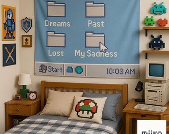 MS Paint Inspired Retro Mirror – Handmade Colorful Wall Art, Funky Pixel Aesthetic Decor