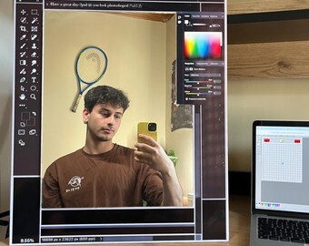 MS Paint Inspired Retro Mirror – Handmade Colorful Wall Art, Funky Pixel Aesthetic Decor