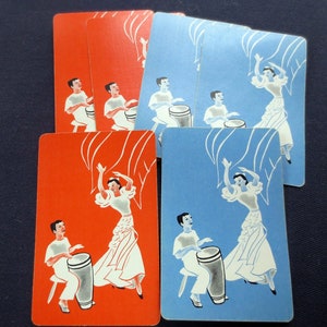 4 Flamenco Dancers Vintage Linen Finish Playing Cards - 2 of each