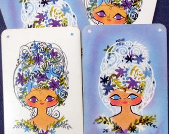 4 Mademoiselle Vintage Playing Cards, 2 of Each, Hallmark
