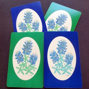 4 Framed Lilac Vintage Playing Cards, 2 Green, 2 Blue