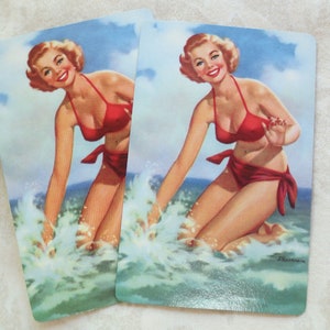2 Retro Bikini Vintage Pin Up Playing Cards