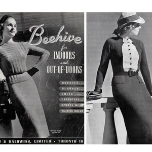 Vintage 1930er Jahre Strickmusterheft | Bienenstock Nr. 15 | 30er Jahre Strick Kleider Anzüge Sets Pullover Strickjacken Blusen Jacken Ski Pullover | PDF