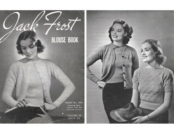 Vintage 1930s Knitting Pattern Booklet | 1938 Jack Frost Blouse Book Vol 29 | sweater pullover cardigan blouse | 1930s 30s 40s knits | PDF