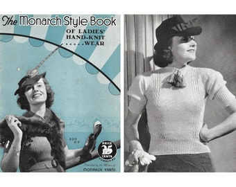 Vintage 1930s Knitting Pattern Booklet | 1937 Monarch Style Book No 60 | knit suits dresses blouses sweaters | 1930s 30s 40s knits | PDF