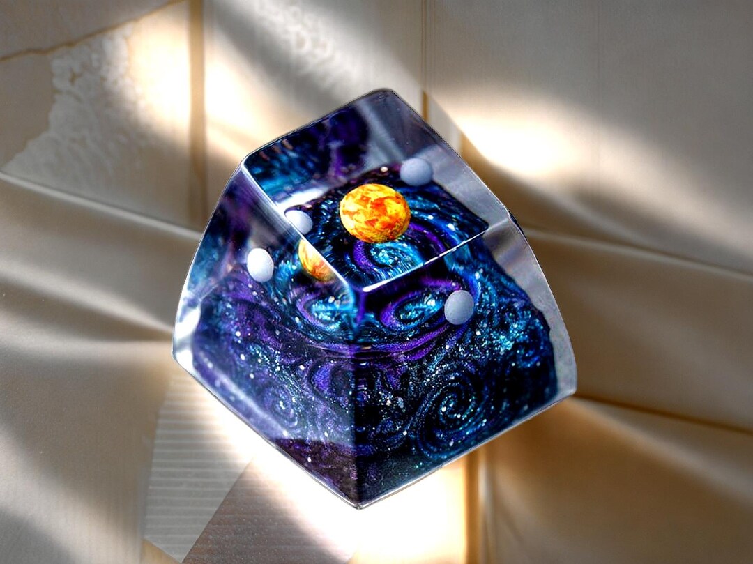 Solar System Key Cap Solar System Artisan Keycap Set - Custom Galaxy Resin Keycaps for ...