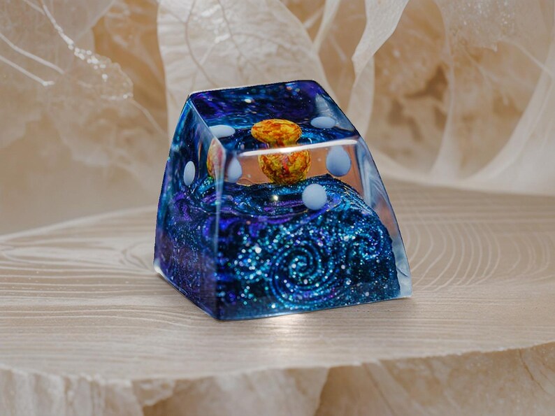 Solar System Key Cap Solar System Artisan Keycap Set - Custom Galaxy Resin Keycaps for ...