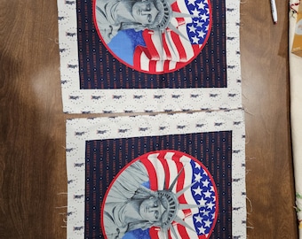 Lady liberty pillow panels