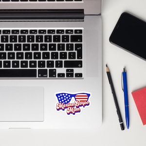 Marine Corps Mom Vinyl Sticker – Waterproof Patriotic Decal for Laptops, Water Bottles & More