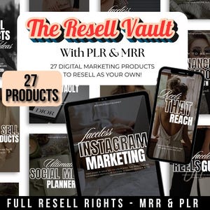 Faceless Digital Marketing Bundle, Resell Rights, Done For You Products, Passive Income, Aesthetic Digital Marketing, MRR Templates, PLR