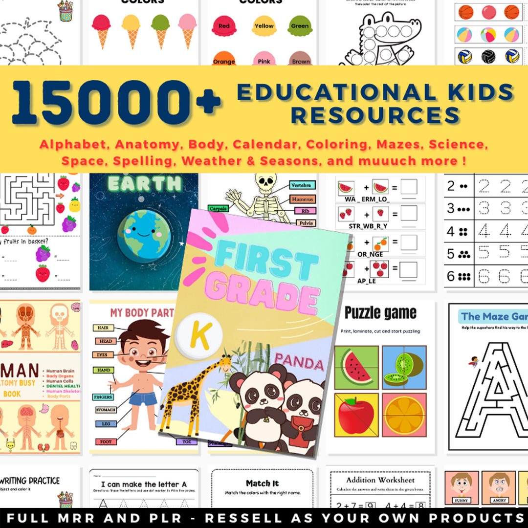 15000 Educational Kids Resources Bundle, Children's Learning Bundle ...