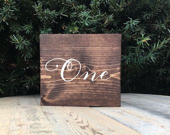 Wooden Table Numbers, Rustic Reception Centerpiece