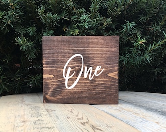 Wooden Table Numbers, Rustic Reception Centerpiece