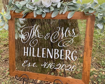 Mr and Mrs Wedding Sign, Wedding Welcome Sign,  Acrylic Wedding Sign