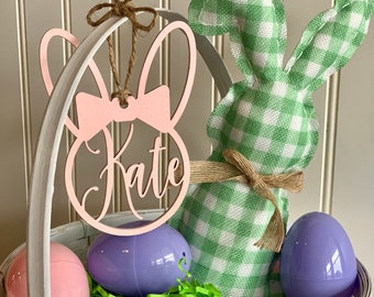 Large Personalized Easter Basket Tag, Custom Colors, Custom Name Tag