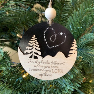 Memorial Ornament, The sky looks different when you have someone you love up there, Remembrance Gift, Cat Memorial Ornament, Dog Memorial