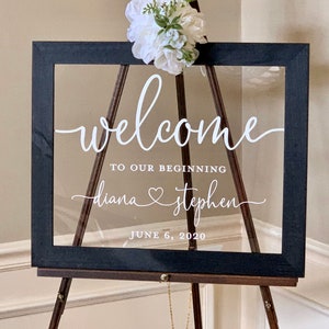 Welcome to Our Beginning Sign,  Acrylic Wedding Sign