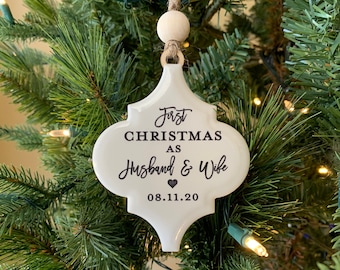 Personalized First Christmas Married Ornament: New Home Gift