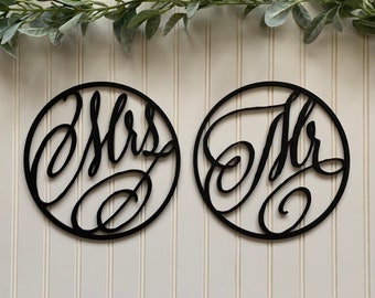 Mr and Mrs Chair Signs, Wedding Reception Chair Signs