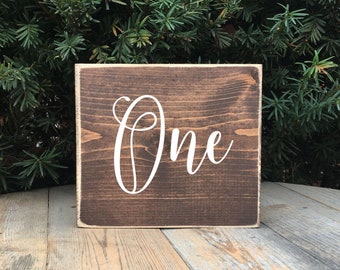 Wooden Table Numbers, Rustic Reception Centerpiece