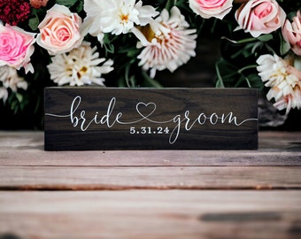 Bride Groom Wedding Sign, Elopement Announcement Sign