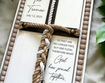 Cord of Three Strands Unity Wedding Sign: Rustic Rope Cross