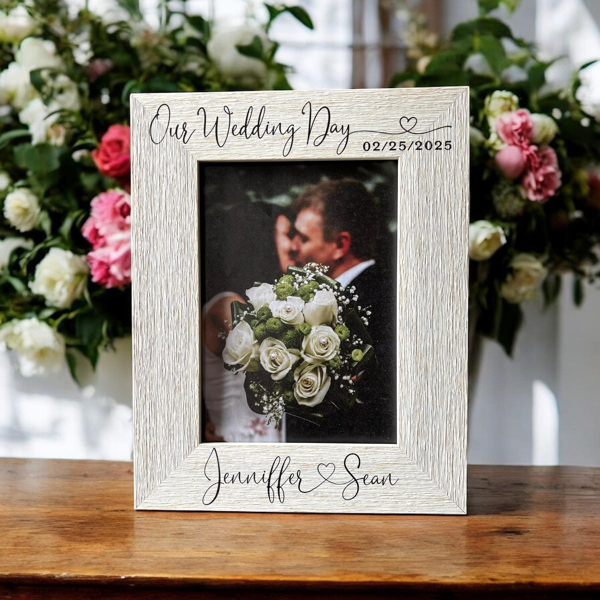 Personalized Wedding Photo Frame | Custom Couple Frame | Anniversary Gift | Wedding Date Frame | Engagement Gift - Etsy